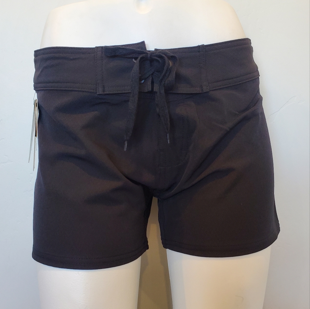 BNWT Burnside Ladies Dobby Stretch Board Shorts Black Small